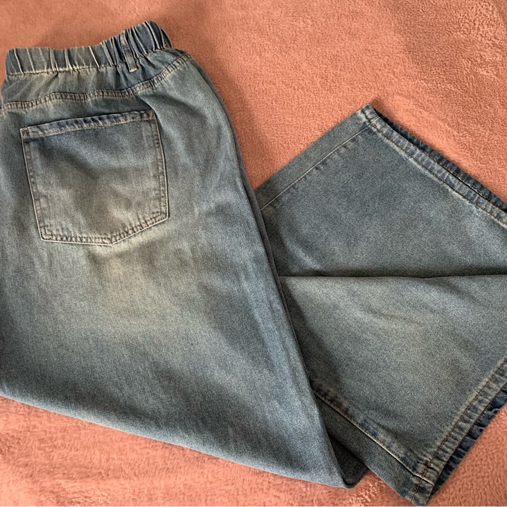 Women’s Wide Leg Blue Denim Jeans Size 3X